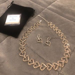 Marcasite Heart Necklace and Earrings